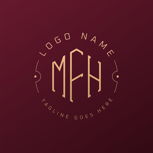 Diseño de logotipo de MFH de lujo Letra elegante MFH Monograma Logotipo minimalista Polígono plantilla de diseño de logotipo MFH
