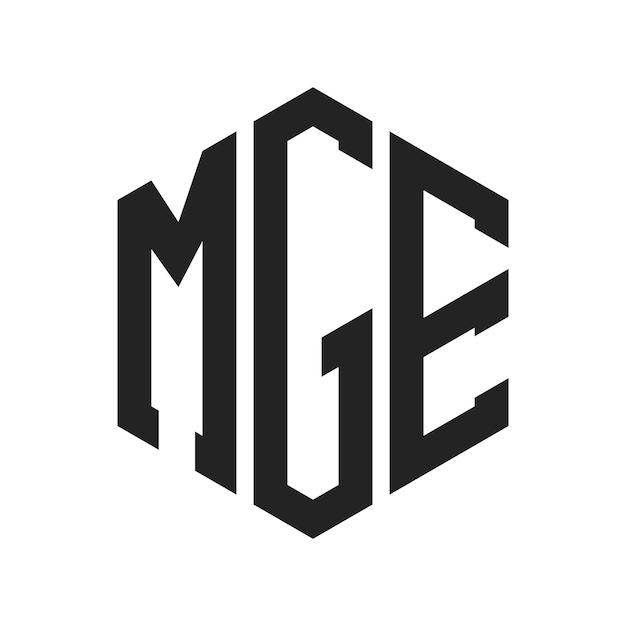 Diseño del logotipo de MGE Letra inicial MGE Monograma Logotipo con forma de hexágono