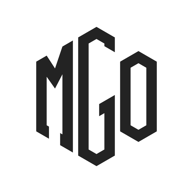 Diseño del logotipo de MGO Letra inicial MGO Monograma Logotipo con forma de hexágono