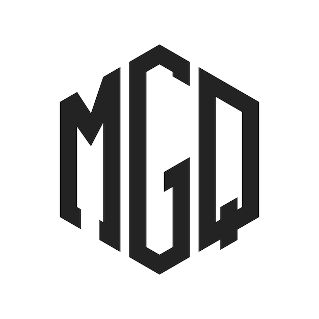 Diseño del logotipo de MGQ Letra inicial Monograma de MGQ Logotipo con forma de hexágono