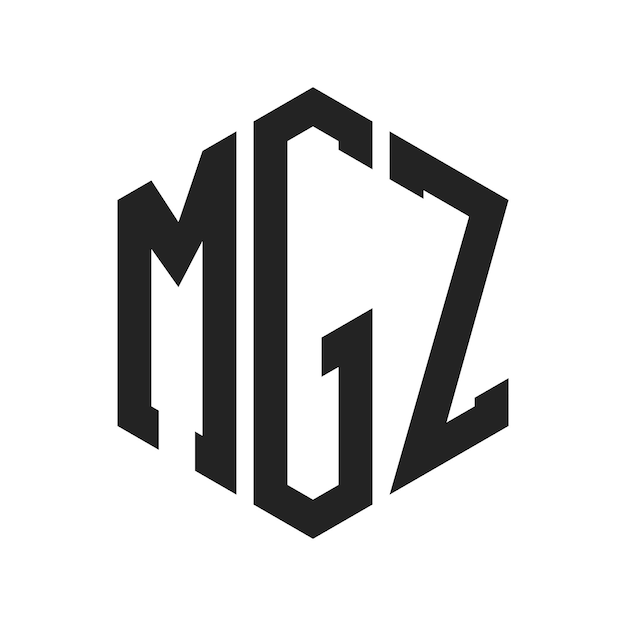 Diseño del logotipo MGZ Letra inicial MGZ Monograma Logotipo con forma de hexágono