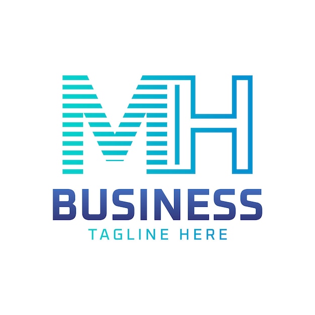 Diseño del logotipo MH Letra moderna elegante Logotipo MH para negocios