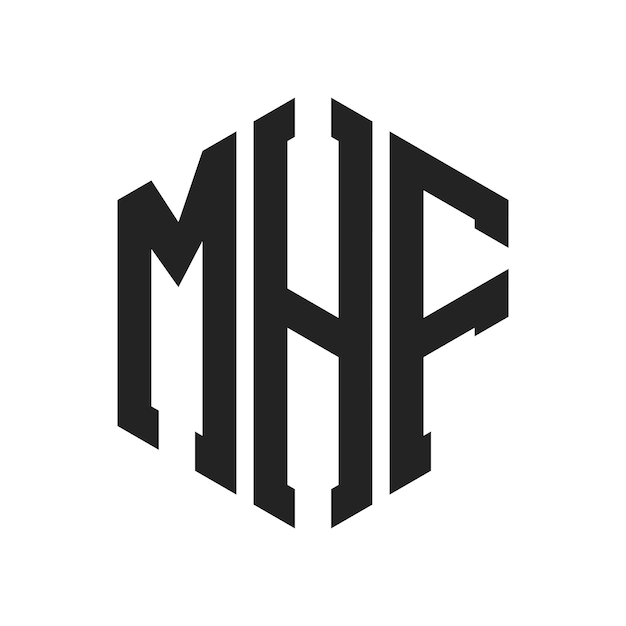 Diseño del logotipo MHF Letra inicial MHF Monograma Logotipo con forma de hexágono