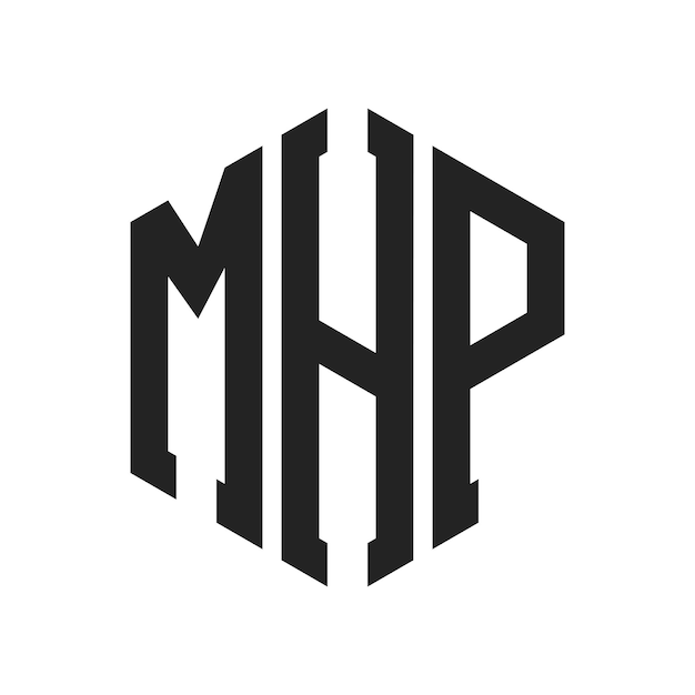Diseño del logotipo de MHP Letra inicial MHP Monograma Logotipo con forma de hexágono