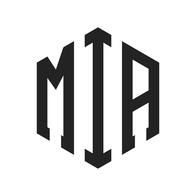 Diseño del logotipo MIA Letra inicial MIA Monograma Logotipo con forma de hexágono