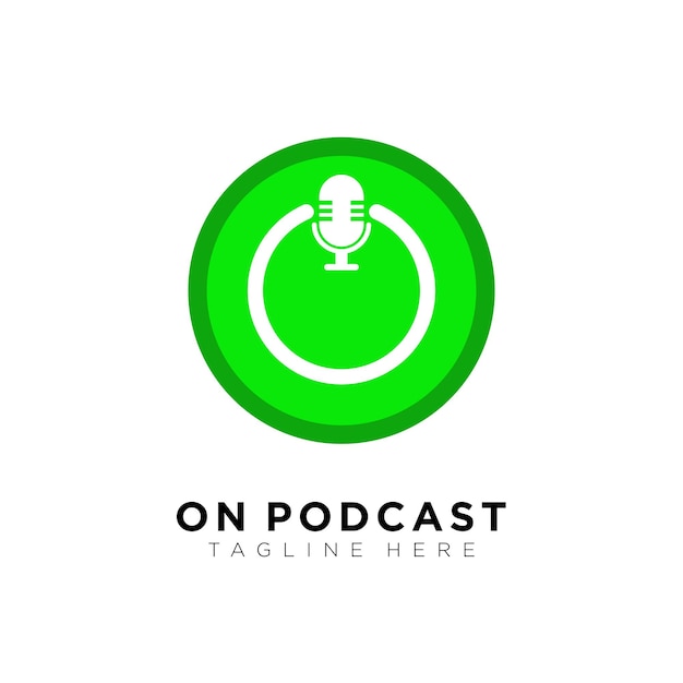 Diseño de logotipo de micrófono moderno para el símbolo de la empresa comercial de podcast