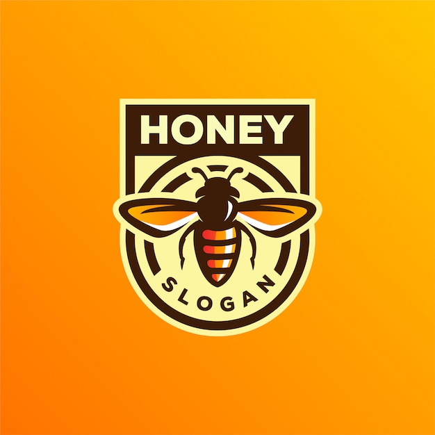 Vector diseño de logotipo de miel de abeja