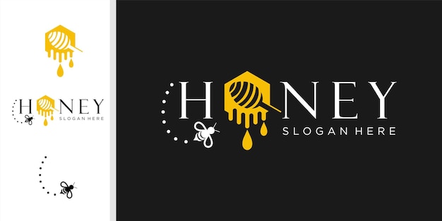 diseño de logotipo de miel para empresa Vector logotipo de miel y abeja