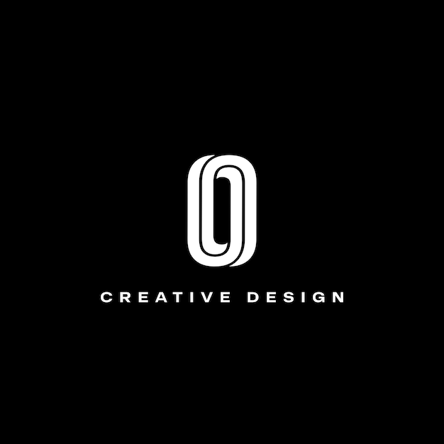 Diseño del logotipo Minimal O de estilo 3D