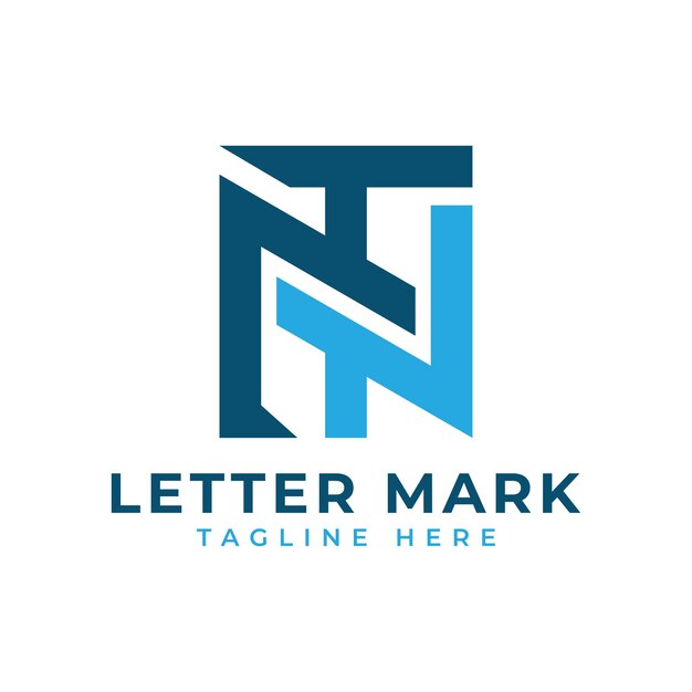 Vector diseño del logotipo minimalist letter mark nt concepto creativo y moderno