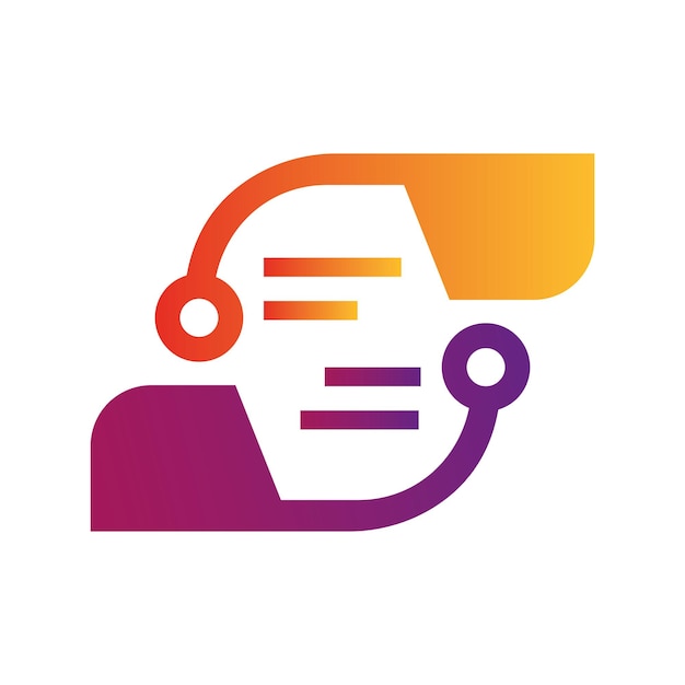 Diseño de logotipo minimalista abstracto de envío de mensajes aislado en el concepto de logotipo tecnológico