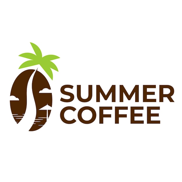 diseño de logotipo minimalista de café plano de verano