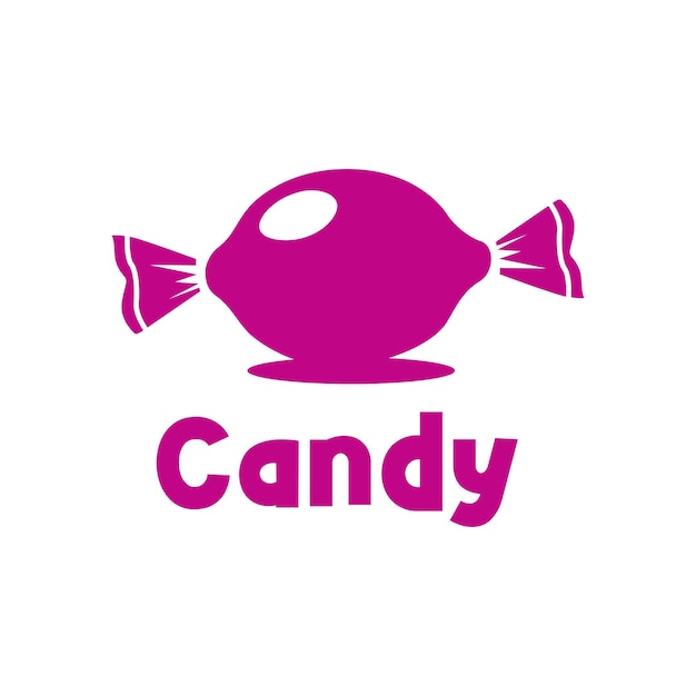 diseño de logotipo minimalista de caramelo plano