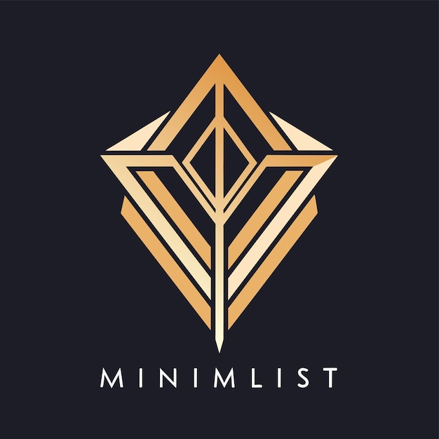 Un diseño de logotipo minimalista con colores dorados y negros creado para una marca de maquillaje de lujo Un logotipo minimista para una marca De maquillaje De Lujo con un diseño geométrico elegante