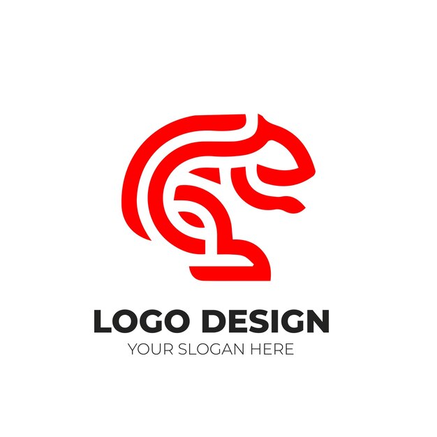 Diseño de logotipo minimalista de conejo