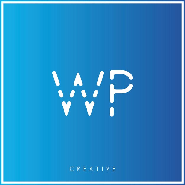 Diseño de logotipo minimalista de diseño de diseño gráfico de monograma WP