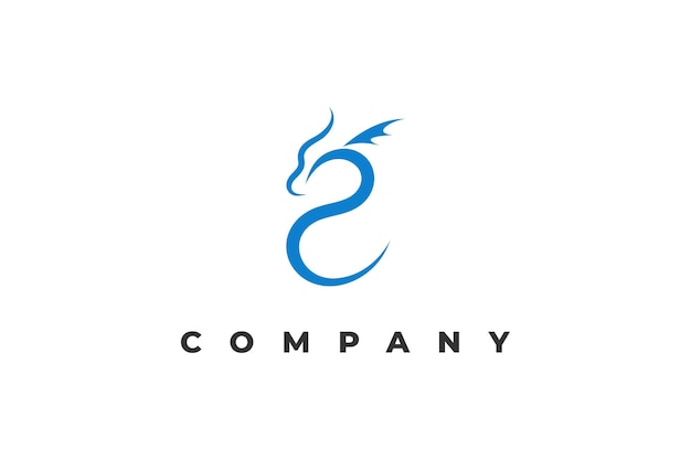 diseño de logotipo minimalista de dragón de agua moderno