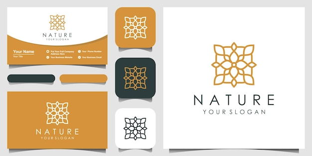 Diseño de logotipo minimalista elegante de hojas y flores rosas para belleza, cosméticos, yoga y spa