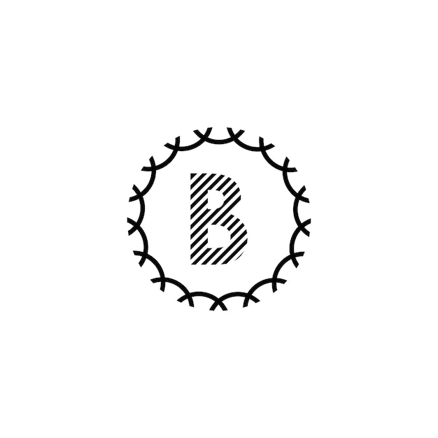 Diseño de logotipo minimalista letra b con forma de círculo