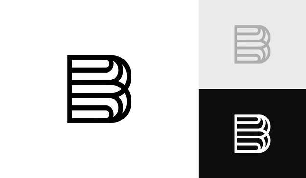 El diseño del logotipo minimalista de la letra B inicial monolina