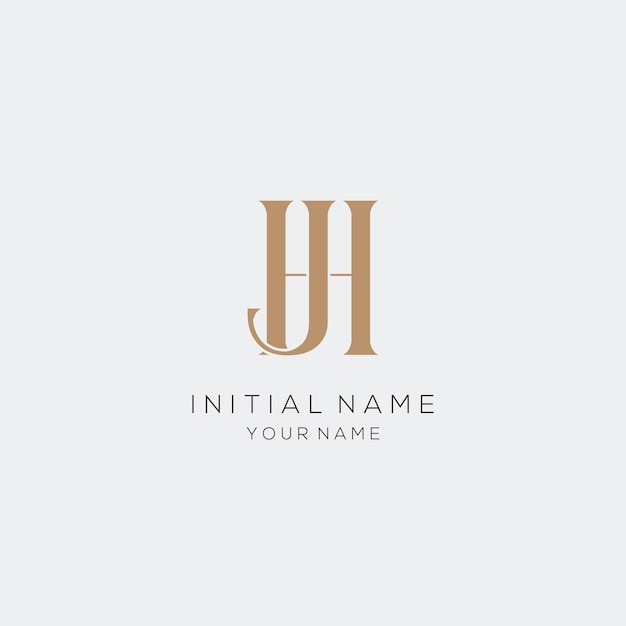 Vector diseño de logotipo minimalista de la letra h j para marca personal o empresa