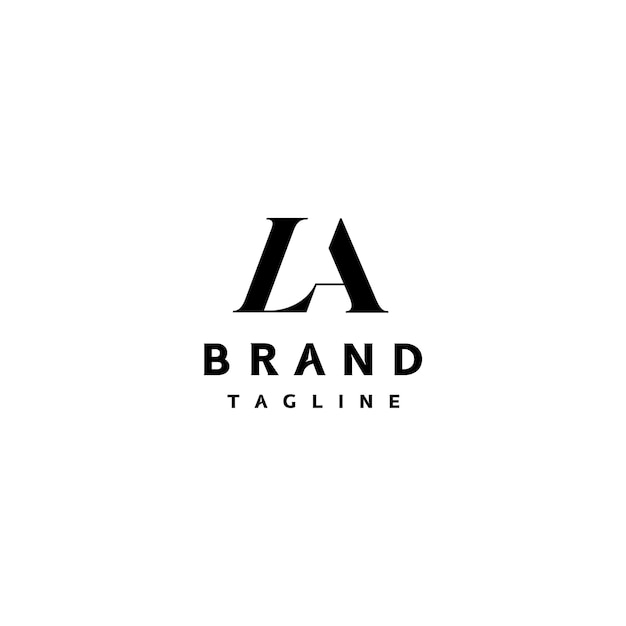 Diseño de logotipo minimalista con la letra inicial L y un diseño de logotipo clásico elegante con la carta inicial LA