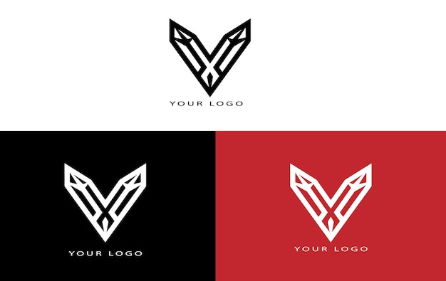 Diseño de logotipo minimalista de la letra V Diseño de Logotipo creativo mundial