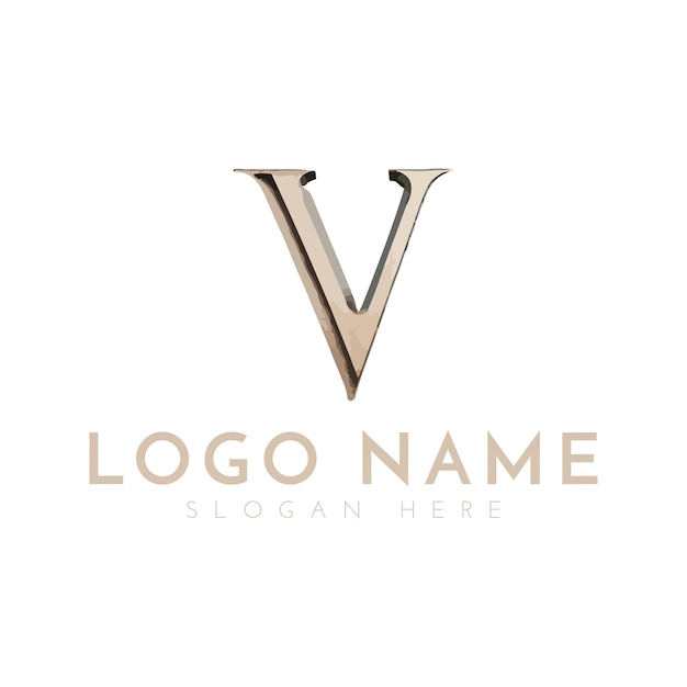 Diseño de logotipo minimalista con la letra V para la empresa