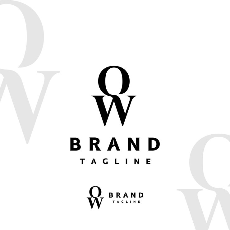 Vector diseño de logotipo minimalista con las letras iniciales o y w diseño de logotipo con las letras o por encima de w