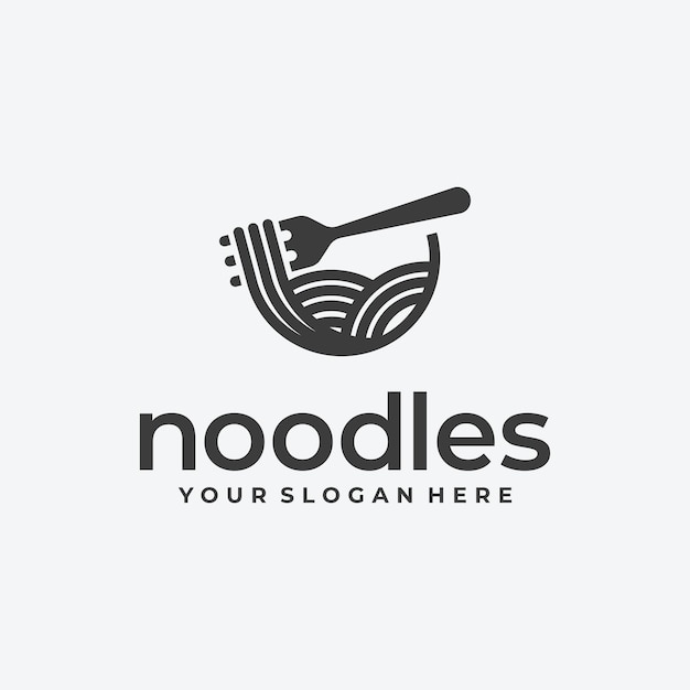 Diseño de logotipo minimalista logotipo de fideos y concepto de tazón