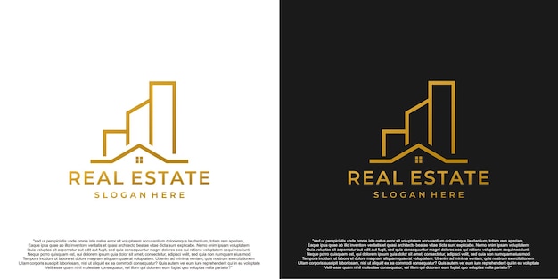 Diseño de logotipo minimalista de lujo inmobiliario.