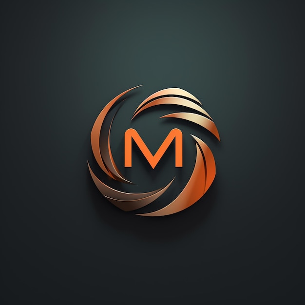 Vector diseño del logotipo minimalista de mmm de bronce