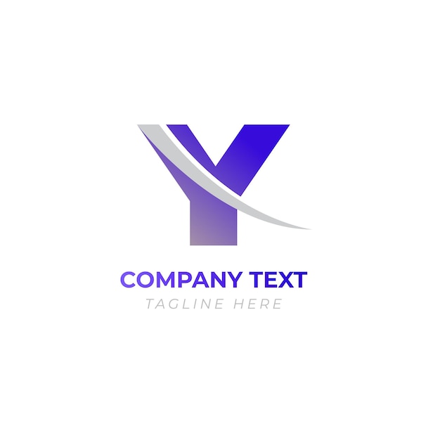 Diseño de logotipo minimalista para negocios con letra Y plateada cortada