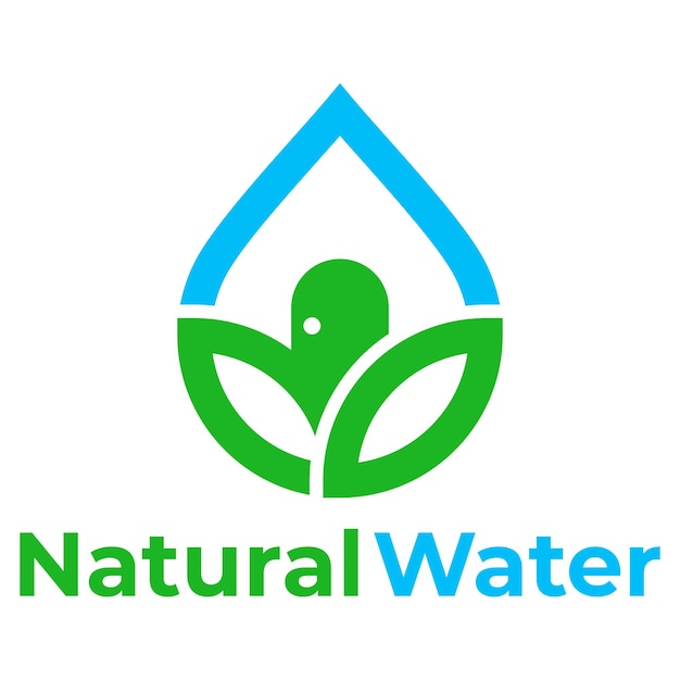 diseño de logotipo minimalista plano de agua natural