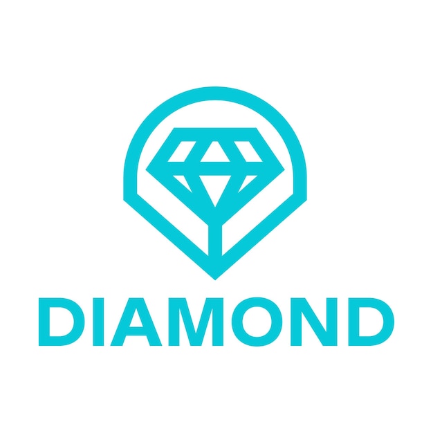 diseño de logotipo minimalista plano de diamante