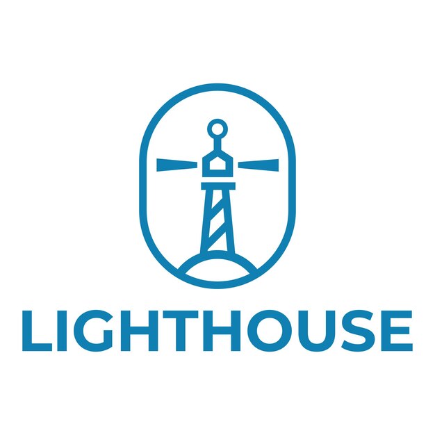 diseño de logotipo minimalista plano de faro abstracto