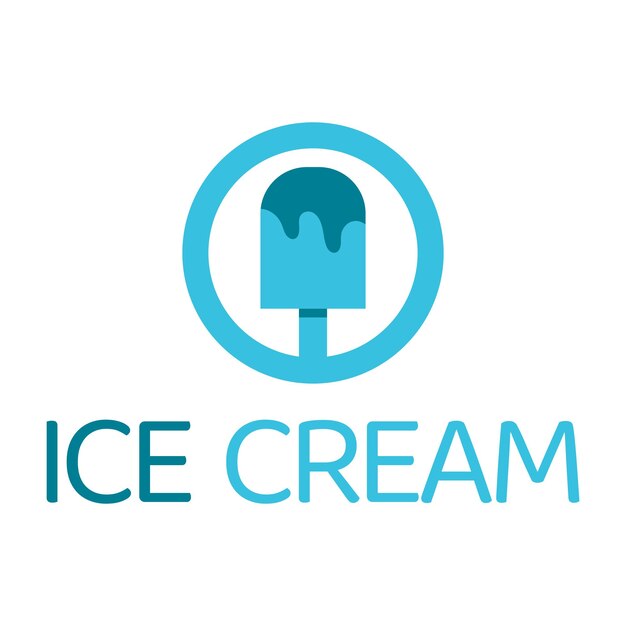 diseño de logotipo minimalista plano de helado