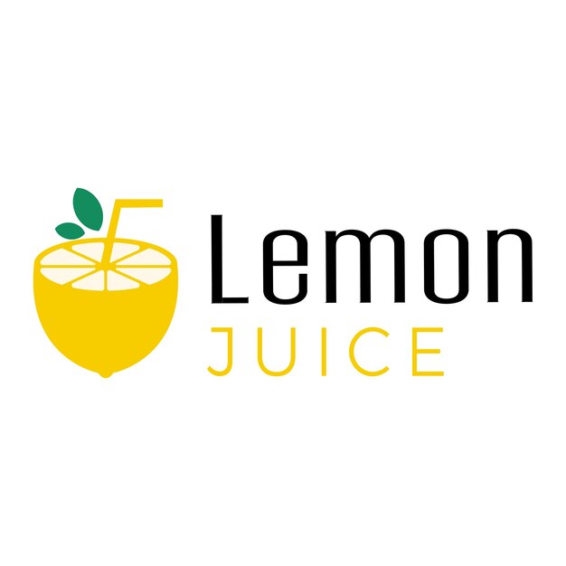 diseño de logotipo minimalista plano de jugo de limón