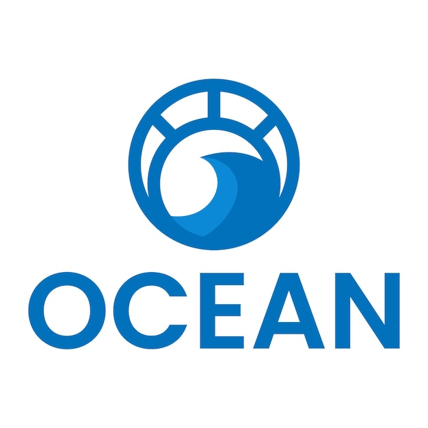 diseño de logotipo minimalista plano de ondas oceánicas