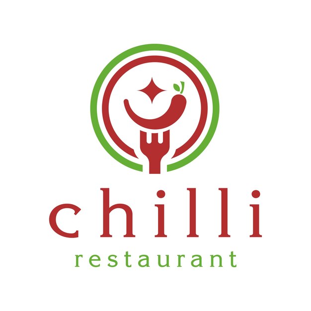 diseño de logotipo minimalista plano del restaurante de chile
