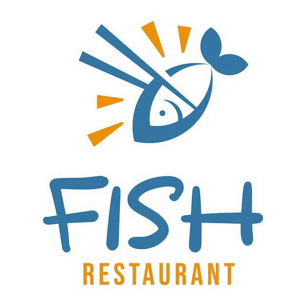 diseño de logotipo minimalista de un restaurante de pescado