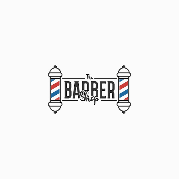 Diseño de logotipo minimalista simple de barbería con elegante adorno