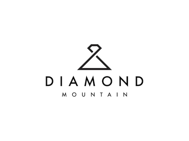 diseño de logotipo mínimo de diamante de montaña