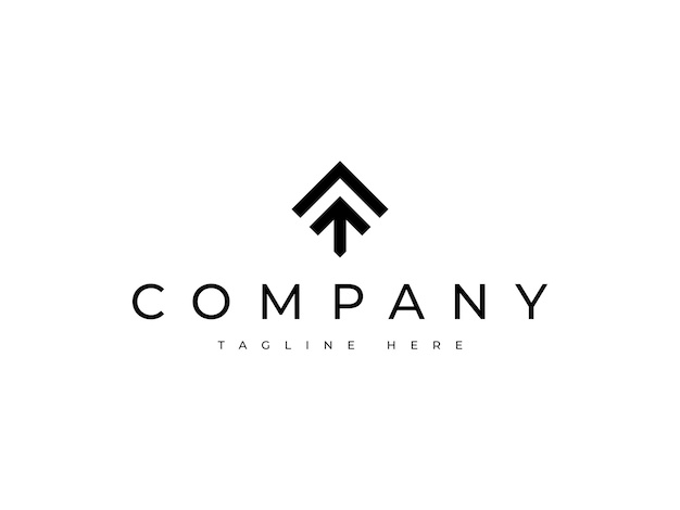 diseño de logotipo mínimo de impulso de flecha moderno y limpio