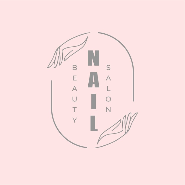 Diseño de logotipo mínimo de salón de belleza de uñas