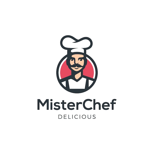 Vector diseño de logotipo mister chef