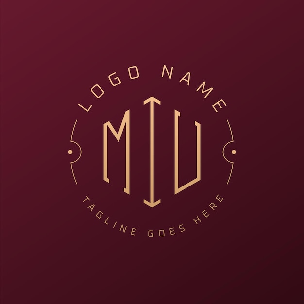 Diseño de logotipo de MIU de lujo Letra elegante MIU Monograma Logotipo minimalista Poligono plantilla de diseño de logotipo MIU
