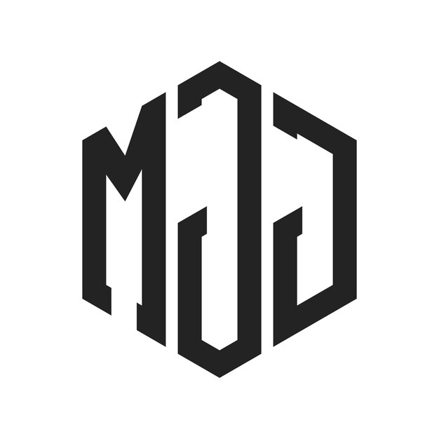 Diseño del logotipo de MJ Letra inicial MJ Monograma Logotipo con forma de hexágono