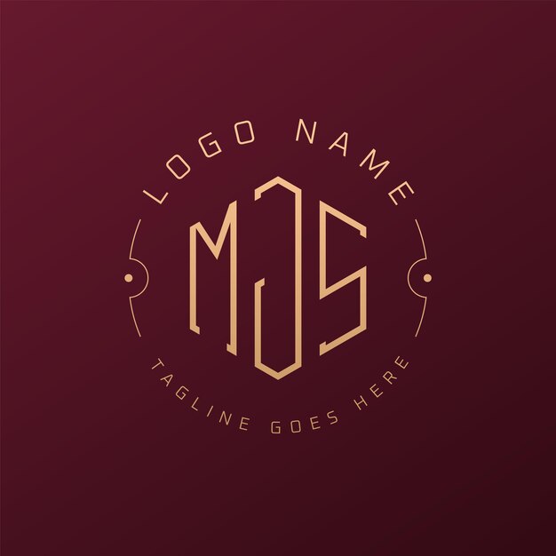 Diseño de logotipo de MJS de lujo Carta elegante MJS monograma Logotipo minimalista Poligono plantilla de diseño de logotipo MJS