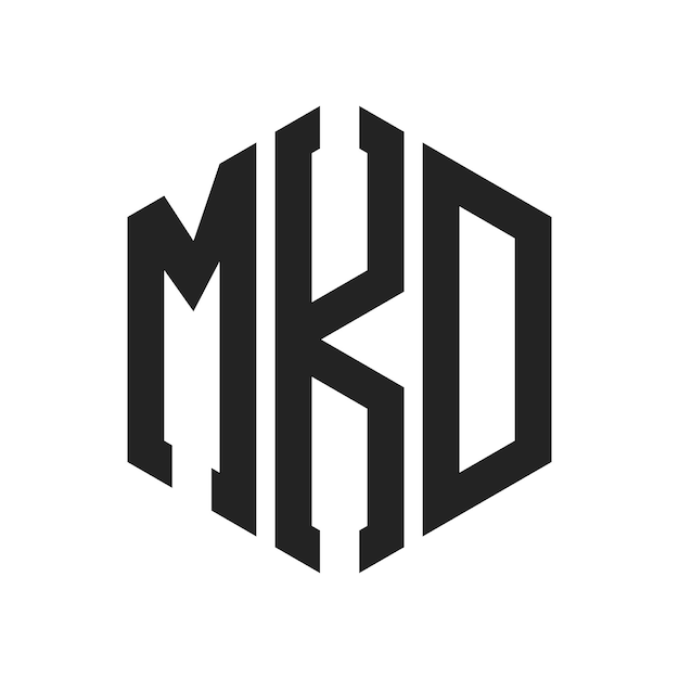 Diseño del logotipo MKD Letra inicial Monograma MKD Logotipo con forma de hexágono
